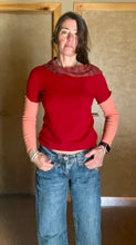 Load image into Gallery viewer, Red Burnout cashmere