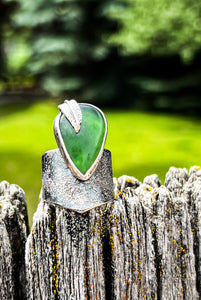 Feathered Friend Ring - jade