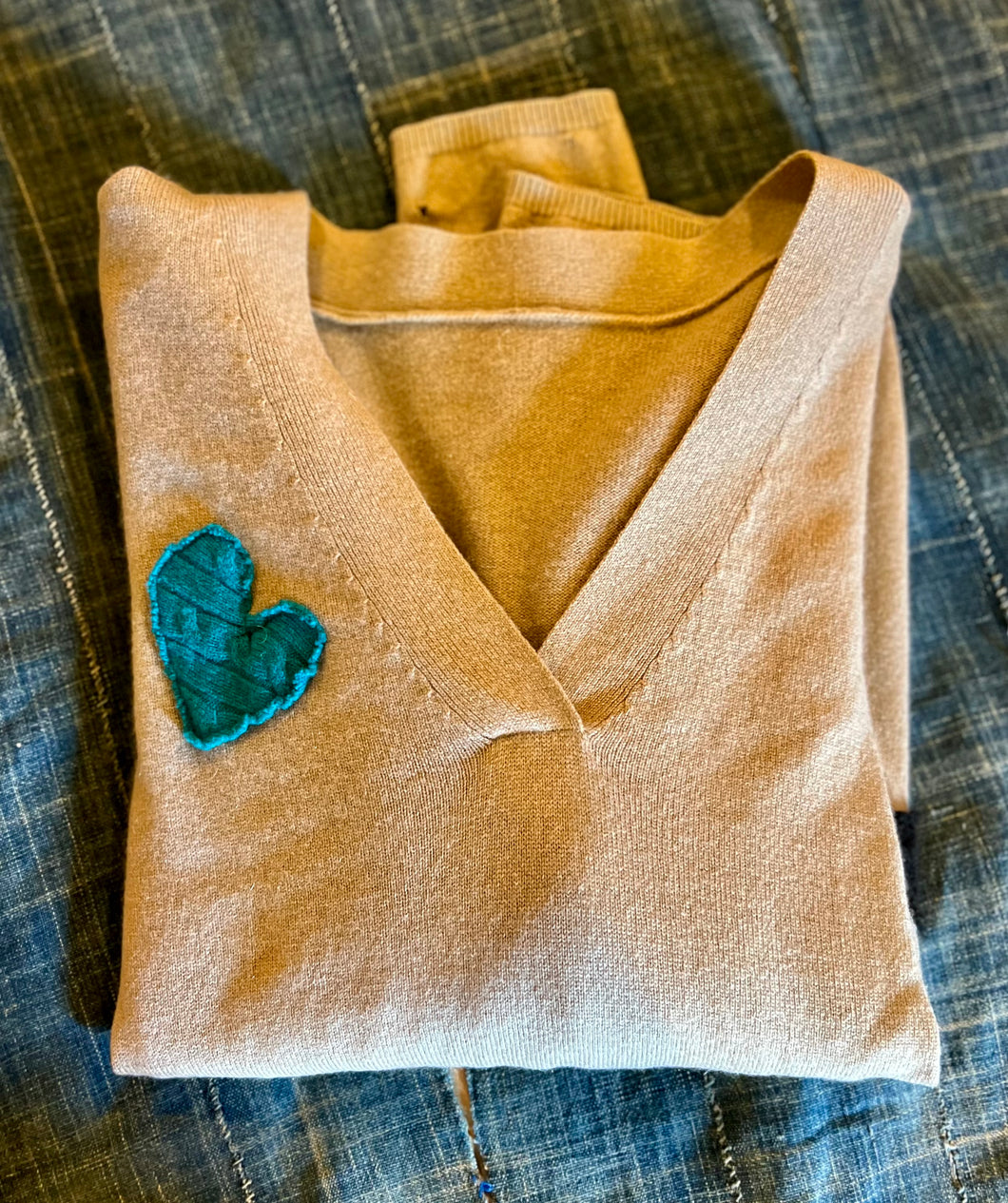 Slouchy heart cashmere