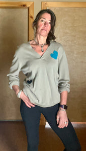 Slouchy heart cashmere