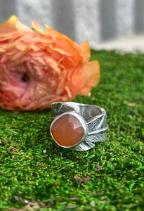 Carnelian feather ring