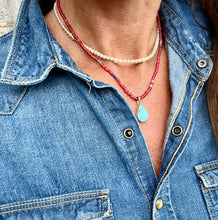 Load image into Gallery viewer, White Heart beaded necklace