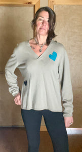 Slouchy heart cashmere