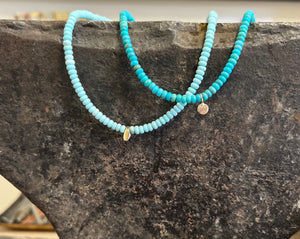 Turquoise + Gold - pale blue