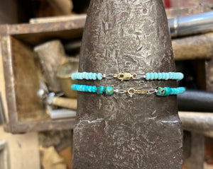 Turquoise + Gold - pale blue