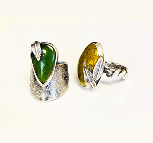 Feathered Friend Ring - jade