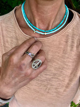 Load image into Gallery viewer, Turquoise + Gold - pale blue