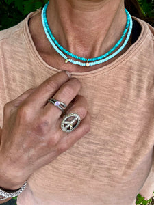 Turquoise + Gold - pale blue