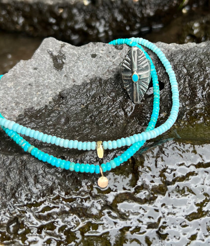 Turquoise + Gold - sky blue